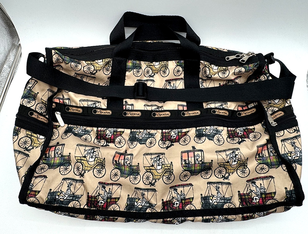 Vintage LeSportsac Deluxe Large Weekender Duffel Bag Carriage Plaid Costa Rica